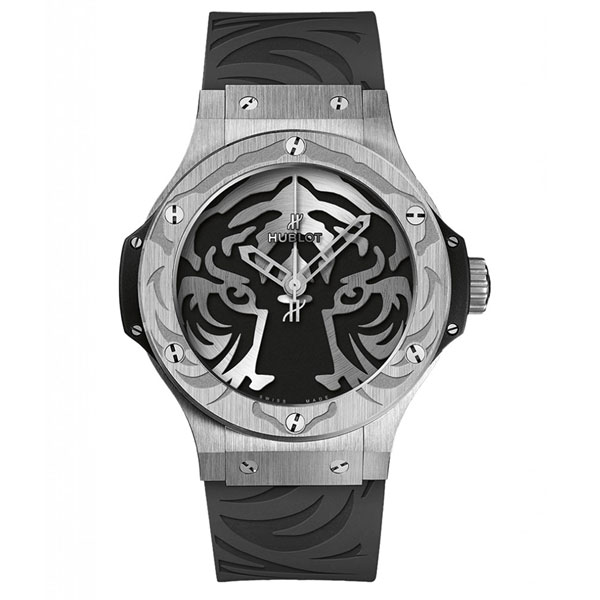 Hublot Big Bang Limited Edition Black Jaguar White Tiger Stainless Steel Watch